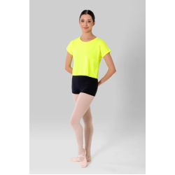 Gymo Crop Top T-Shirt Fosforlu Sarı