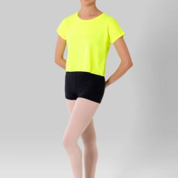 Gymo Crop Top T-Shirt Fosforlu Sarı