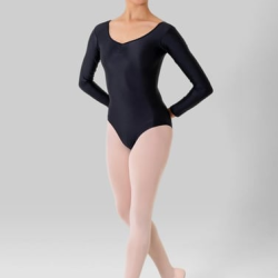 Gymo Dancewear Bale Mayosu Elegant Uzun Kol Siyah