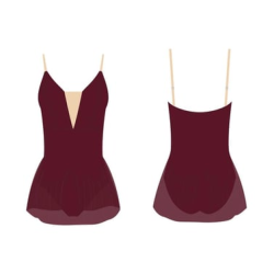 Gymo Dancewear Bale Mayosu Royal Etekli Bordo