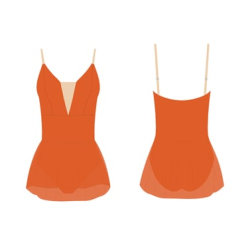 Gymo Dancewear Bale Mayosu Royal Etekli Turuncu