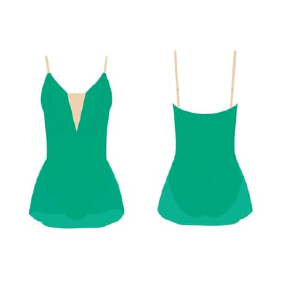 Gymo Dancewear Bale Mayosu Royal Etekli Yeşil