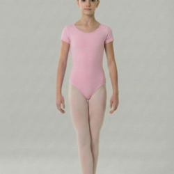 Gymo Dancewear Bale Mayosu Studio Basic Kısa Kol Pembe