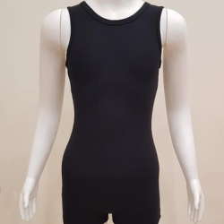 Gymo Dancewear Studio Basic Kısa Kol Koton Tulum Şort Siyah