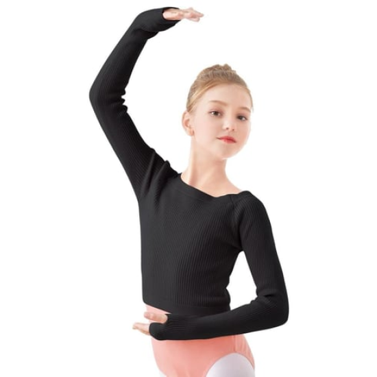 Gymo Dancewear Warm Up Üst Woolie Junior Siyah