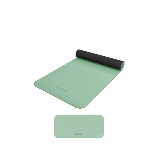 Gymo Ekolojik 6mm TPE Yoga Matı Pilates Minderi Diz Dirsek Koruyucu Matlı Set Açık Yeşil
