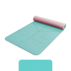 Gymo Hizalamalı 6mm TPE Yoga Matı Pilates Minderi Diz Dirsek Koruyucu Matlı Set Nane Yeşili