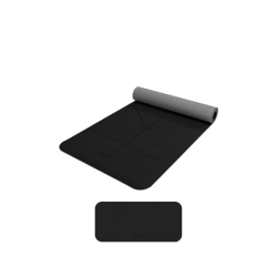 Gymo Hizalamalı 6mm TPE Yoga Matı Pilates Minderi Diz Dirsek Koruyucu Matlı Set Siyah