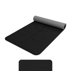 Gymo Hizalamalı 6mm TPE Yoga Matı Pilates Minderi Diz Dirsek Koruyucu Matlı Set Siyah