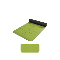 Gymo Hizalamalı 6mm TPE Yoga Matı Pilates Minderi Diz Dirsek Koruyucu Matlı Set Yeşil