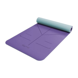 Gymo Hizalamalı 6mm TPE Yoga Matı Pilates Minderi Lila Nane Yeşili
