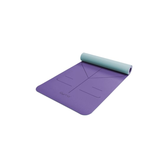 Gymo Hizalamalı 6mm TPE Yoga Matı Pilates Minderi Lila Nane Yeşili