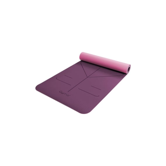 Gymo Hizalamalı 6mm TPE Yoga Matı Pilates Minderi Mürdüm