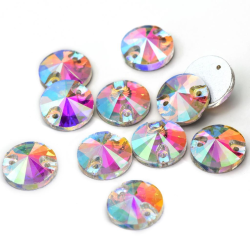 Gymo Premium Dikme Kristal Round Rivoli 10mm Crystal AB 72 Ad.