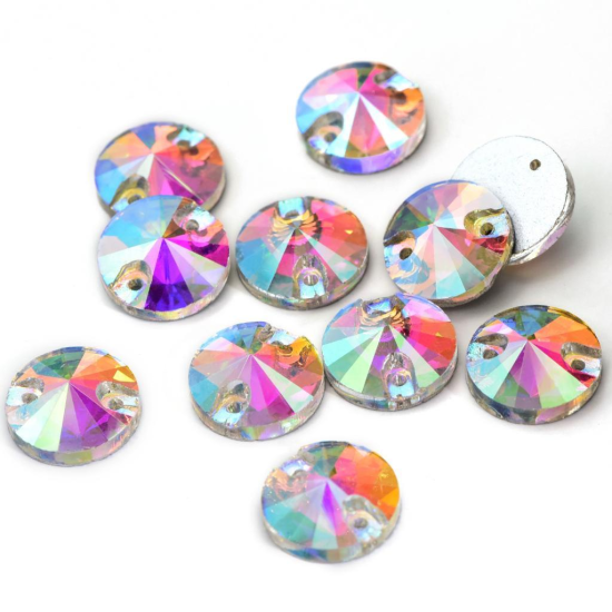 Gymo Premium Dikme Kristal Round Rivoli 8mm Crystal AB 84 Ad.