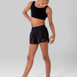 Gymo Sports İçlikli Paraşüt Şort Siyah x Fosforlu Pembe