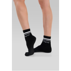 Gymo Sports Logolu Silikon Tabanlı Kaydırmaz Soket Yoga Çorap Siyah